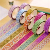 تصویر چسب نواری رنگی طرح دار اکلیلی فانتزی 