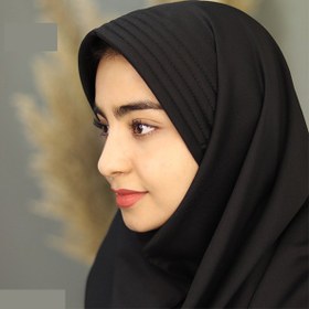 تصویر مقنعه ابردوزی کرپ 