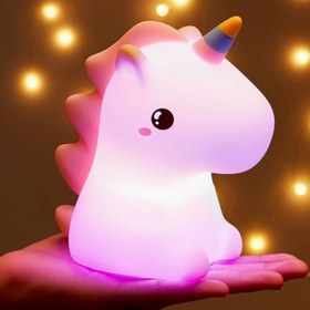 تصویر چراغ خواب فانتزی سیلیکونی مدل یونیکورن (اسب تک شاخ) unicorn-night-light