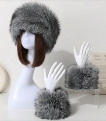 تصویر ست هدبند و مچبند خز زنانه برند shein - سفید 