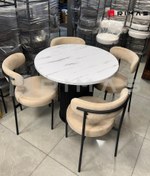 تصویر ست ناهار خوری مدل پیانو گرد ست 4 نفره 