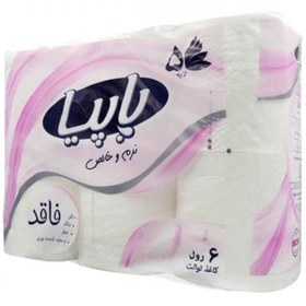 تصویر دستمال توالت 5 لایه پاپیا 6 رول Papia toilet 5 ply paper 6 rolls