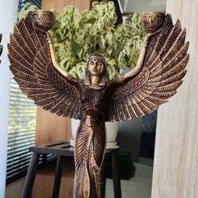 تصویر جاشمعی برنجی برنزی هندی مدل مجسمه فرشته Indian bronze bronze angel statue model