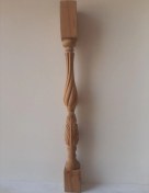 تصویر پایه نرده چوب راش طرح "غنچه پیچ" 