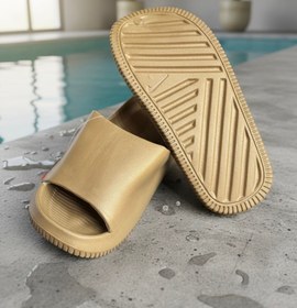 تصویر دمپایی مردانه نایکی NIKE وارداتی رویه ساده کفی EVA رنگ قهوه ای 