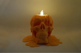 تصویر فانوس/شمع دکوری طرح اسکلت ذوب‌شده 