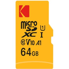 تصویر کارت حافظه microSDXC کداک مدل PREMIUM PERFORMANCE کلاس 10 استاندارد UHS-I U1 V10 A1 سرعت 90MBps ظرفیت 64 گیگابایت 