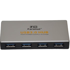 تصویر هاب 4 پورت USB 3.0 فرانت USB 3.0 4Port HUB Aluminium Shell w/Type-C adapter / Cabel 80Cm