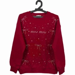 تصویر بلوز دورس زنانه طرح پاپیون miu miu نگینی 2025 