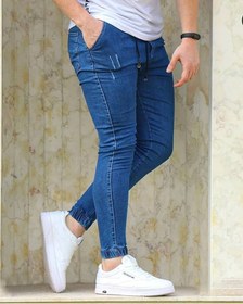 تصویر شلوار اسلش جین آبی تمام کش - اورجینال دیلم Full Elastic Blue Denim Slash Pants - Deylam Original