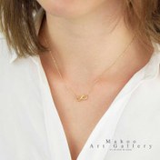 تصویر گردنبند نقره مینیمال بی نهایت سه بعدی 