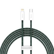 تصویر کابل تبدیل USB-C به لایتنینگ باسئوس مدل CALD040306 طول 2 متر - سبز تیره 