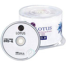 تصویر دی وی دی خام لوتوس پرینتیبل بسته 50 عددی Lotus DVD-R Printable Pack of 50