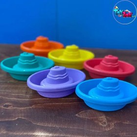 تصویر اسباب بازی نوزاد قایق های رنگی زینگو بسته 6 عددی Colorful Boat Zingo