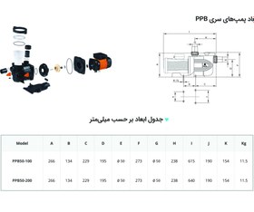 تصویر پمپ استخر تصفیه جیلانگ مدل PPB 100 