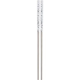 تصویر چاپ استیک مینیسو، مدل MINISO Chopsticks (White)، طرح مجلسی، استیل/ سفید مشکی 