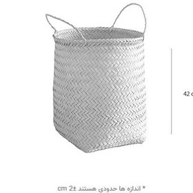 تصویر سبد حصیری استوانه ای ۴۰ سانتی 