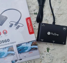 تصویر مبدل microUSB/ لایتنینگ/ USB-C به HDMI/VGA/AV پرووان مدل PHU560 