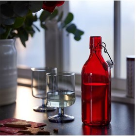 تصویر بطری با درپوش شیشه ای قرمز 0.5 لیتر ایکیا مدل IKEA VINTERFINT IKEA VINTERFINT bottle with stopper glass red 0.5 l