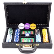 تصویر چیپ پوکر ۲۰۰تایی سرامیکی تگزاس با هاردکیس چرم کروکودیل 