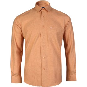 تصویر پیراهن مردانه آستین بلند پشمی ساده نارنجی 