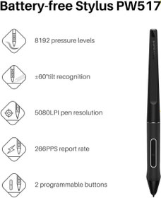 تصویر HUION KAMVAS 13 Graphics Drawing Tablet with Full-Laminated Screen Battery-Free Stylus PW517 Tilt 8 Press Keys 13.3 inch Pen Display for Android Mac Linux and Windows PC Black - ارسال 15 الی 20 روز کاری 