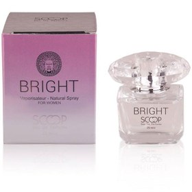 تصویر ادکلن مینیاتوری زنانه برایت کریستال BRIGHT حجم 25 میل شرکت SCOOP MADE IN IRAN