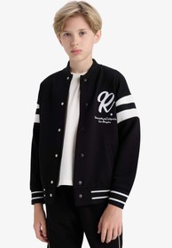 تصویر Erkek Çocuk Kolej Yaka Baskılı Bomber Hırka F2712A825AU 