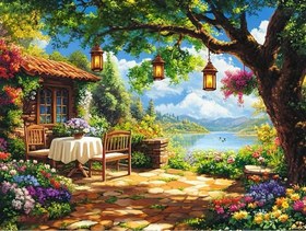 تصویر نقاشی الماسی طرح باغچه 50*40 