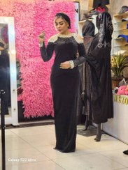 تصویر ماکسی نگینی قایقی فاخر و جذاب 