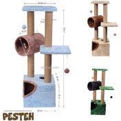 تصویر اسکرچر، تونل، لانه و جای خواب گربه کدیپک مدل پسته Kedipek Cat Scratcher And Nest Pistachio Model