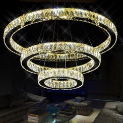 تصویر لوستر سه حلقه شاین D503015 Shine Crystal Chandelier No.D503015