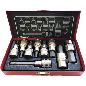 تصویر جعبه بکس 1/2 اینچ شش گوش 9 پارچه رونیکس مدل RH-2692 Ronix 9pcs Bit Socket Set RH-2692