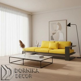 تصویر مبل سه نفره مدرن 1104 پایه مشکی