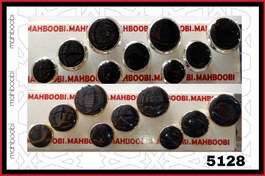 تصویر دکمه 3 سایز طرح فلزی مدل پلی استر کد 5128 بسته 300 عددی کپی - دور 