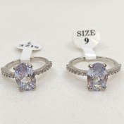 تصویر انگشتر زنانه بیضی نگین دار مدل RING3869 