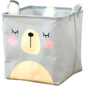 تصویر سبد اسباب‌ بازی و نظم‌ دهنده کودک طرح خرس کد 3017 