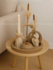 تصویر ست دکوری رومیزی و جلومبلی کرم نسکافه ای 