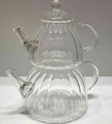 تصویر کتری و قوری پیرکس مدل کدو 