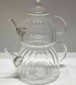 تصویر کتری و قوری پیرکس مدل کدو 