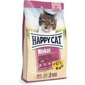 تصویر غذای گربه هپی کت مدل مینکاس عقیم شده وزن یک کیلوگرم بصورت زیپ کیپ Happy Cat dry food Model Minkas Sterilised