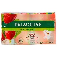 تصویر صابون پالمولیو 170 گرم توت فرنگی و ماست باکس 6 عددی | Palmolive soap – Radiant Softness with Strawberry and yogurt 