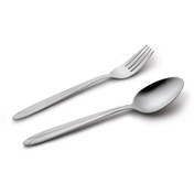 تصویر قاشق و چنگال غذا خوری پالرمو ساده ناب استیل 