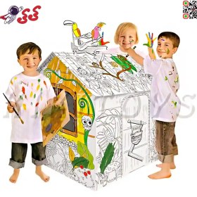 تصویر کلبه نقاشی و رنگ آمیزی مقوایی اسباب بازی LITTLE JUNGLE HOUSE Z001 