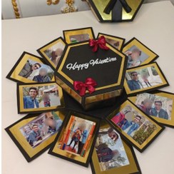 تصویر باکس سوپرایز متالایز طلایی 2 لایه کد01 