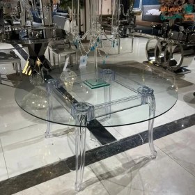 تصویر شیشه میز پلکسی گرد 