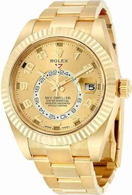 تصویر Rolex Sky Dweller شامپاین شماره گیری GMT 18kt ساعت مردانه طلای زرد 326938CAO 