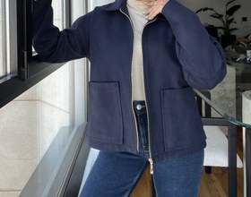 تصویر شکت سرمه ای آستر دار 