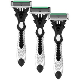 تصویر خودتراش مردانه 6 لبه مدل SXA100-3B بسته 3 عددی دورکو Dorco Men's Self Shaver 6 Edge Model SXA100-3B Pack of 3