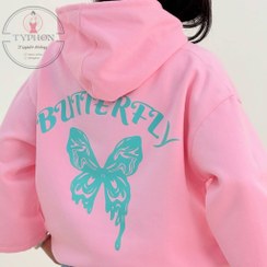 تصویر هودی باکسی طرح پروانه 